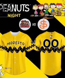 Modesto Nuts Peanuts Night Limited Edition Baseball Jersey