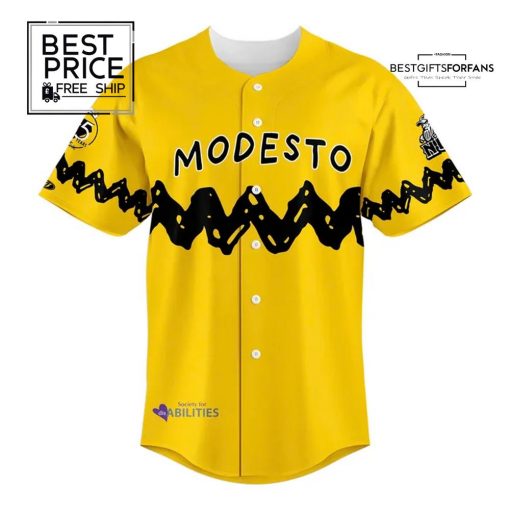 Modesto Nuts Peanuts Night Limited Edition Baseball Jersey