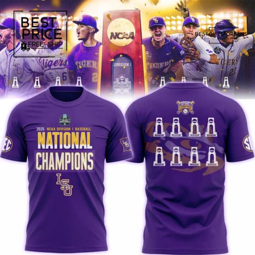 Men’s LSU Tigers 2025 NCAA Baseball Men’s College World Series Limited Edition T-Shirt