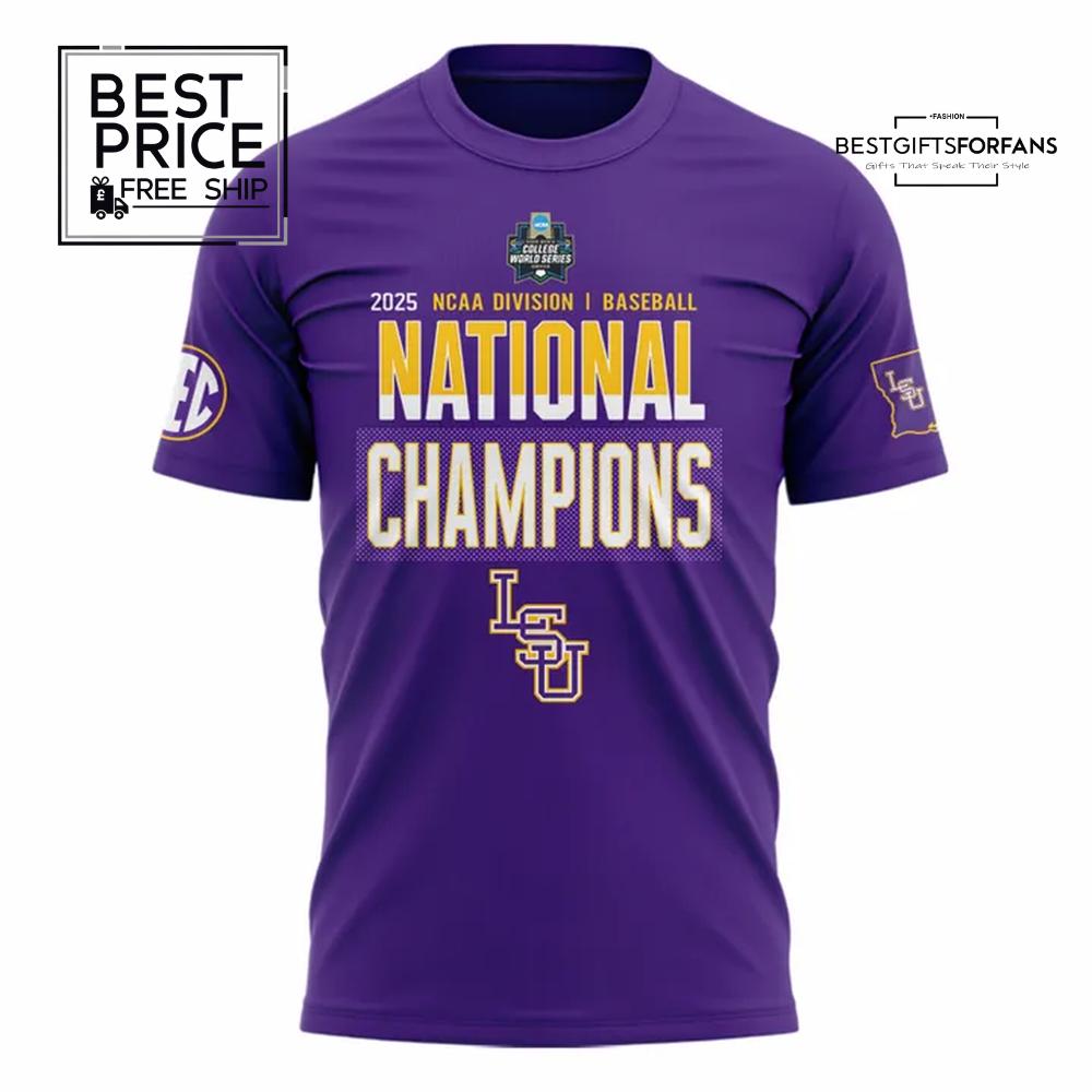Men's LSU Tigers 2025 NCAA Baseball Men's College World Series Limited Edition T-Shirt Men's LSU Tigers 2025 NCAA Baseball Men's College World Series Limited Edition T-Shirt