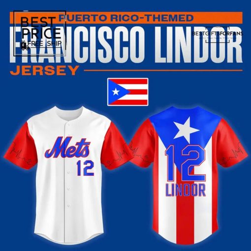 NY Mets Puerto Rico Francisco Lindor Limited Edition Baseball Jersey