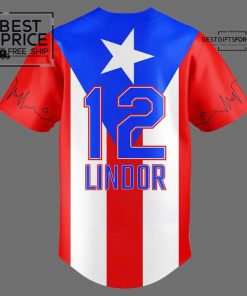 NY Mets Puerto Rico Francisco Lindor Jersey 3