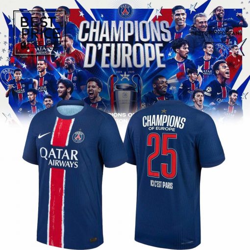  PSG Dri-FIT ADV Home Match Champions of Europe 2025 Limited Edition T-Shirt