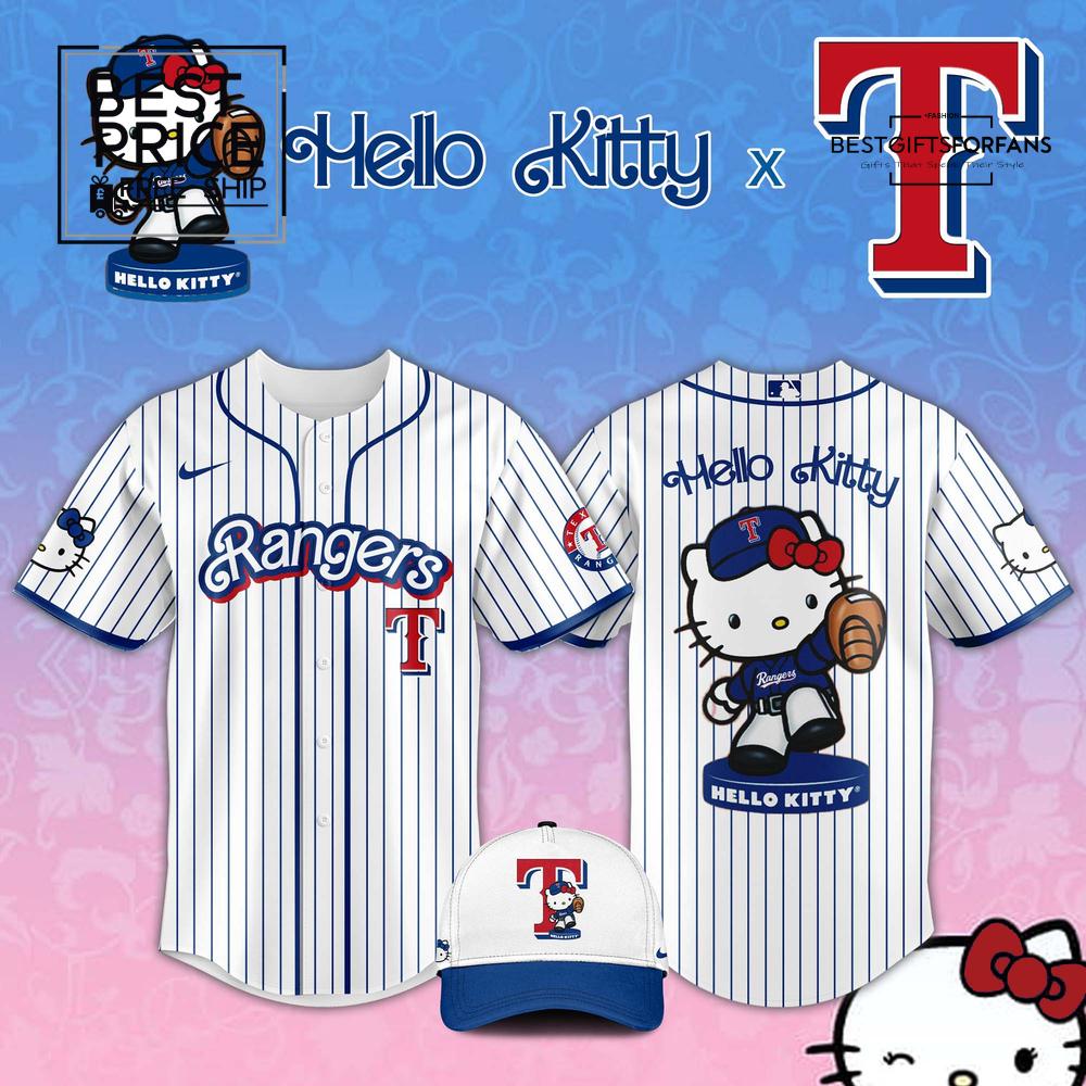 Hello Kitty x Rangers Limited Edition Baseball Jersey Hello Kitty x Rangers Limited Edition Baseball Jersey