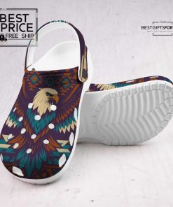 Custom Name Bald Eagle Crocs Native Inspired Aztec Pattern 5