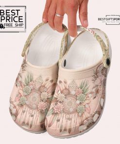 Custom Name Dreamcatcher Floral Clogs 3
