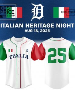 DET Italian Heritage Night 2025 Limited Edition Baseball Jersey