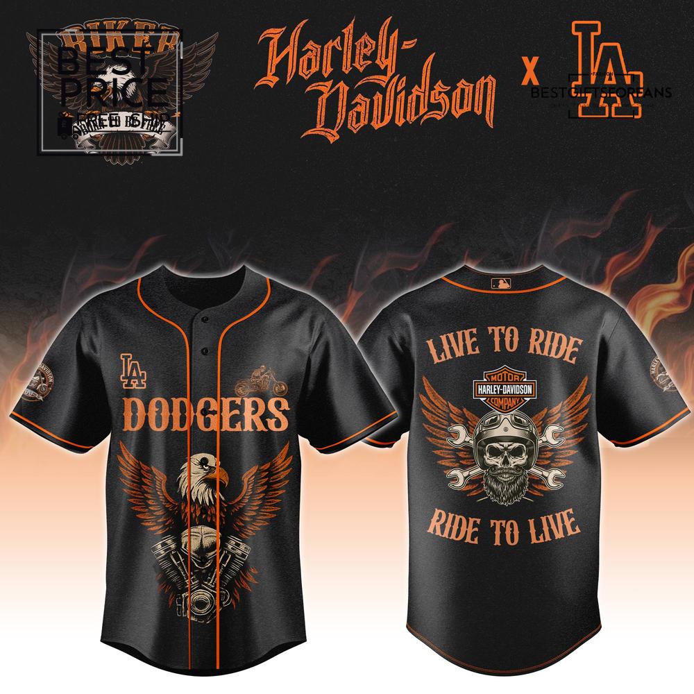 Harley x LAD Live to Ride Ride to Live Limited Edition Baseball Jersey Harley x LAD Live to Ride Ride to Live Limited Edition Baseball Jersey