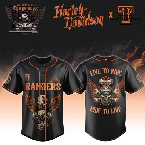 Harley x TEX Live to Ride Ride to Live Limited Edition Baseball Jersey