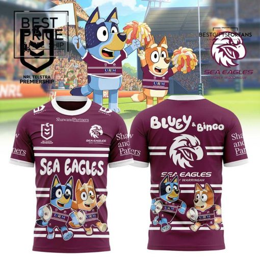 Manly Sea Eagles Bluey and Bingo Special Edition T-Shirt