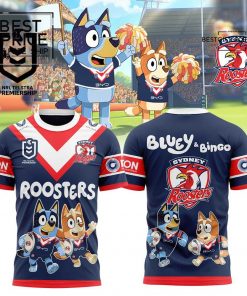 Sydney Roosters Bluey and Bingo Limited Edition T-Shirt