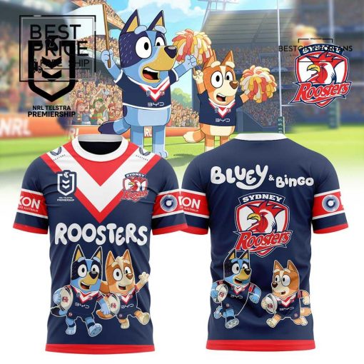 Sydney Roosters Bluey and Bingo Limited Edition T-Shirt