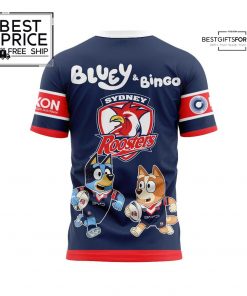 Limited Edition Sydney Roosters Bluey and Bingo Shirt 3