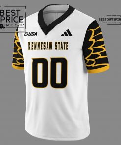 Men's White 2025 Kennesaw State Football Uniform 3