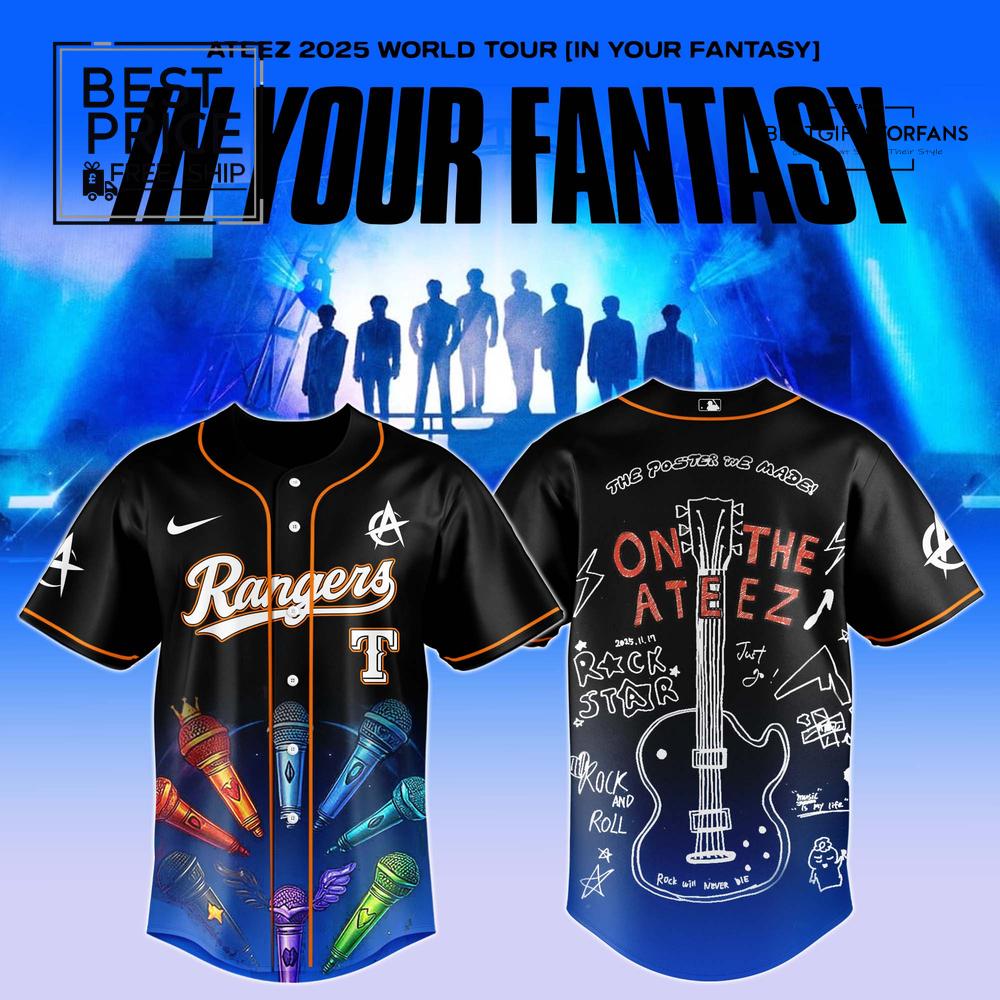 TR x ATEEZ 2025 World Tour Limited Edition Baseball Jersey TR x ATEEZ 2025 World Tour Limited Edition Baseball Jersey